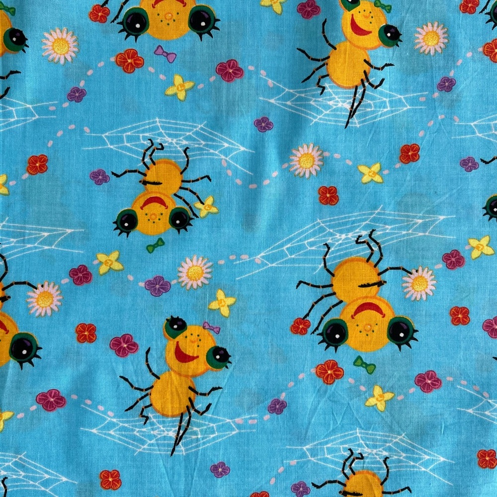 Sunny Patch Friends Blue Cotton Fabric-2 Yards Piece